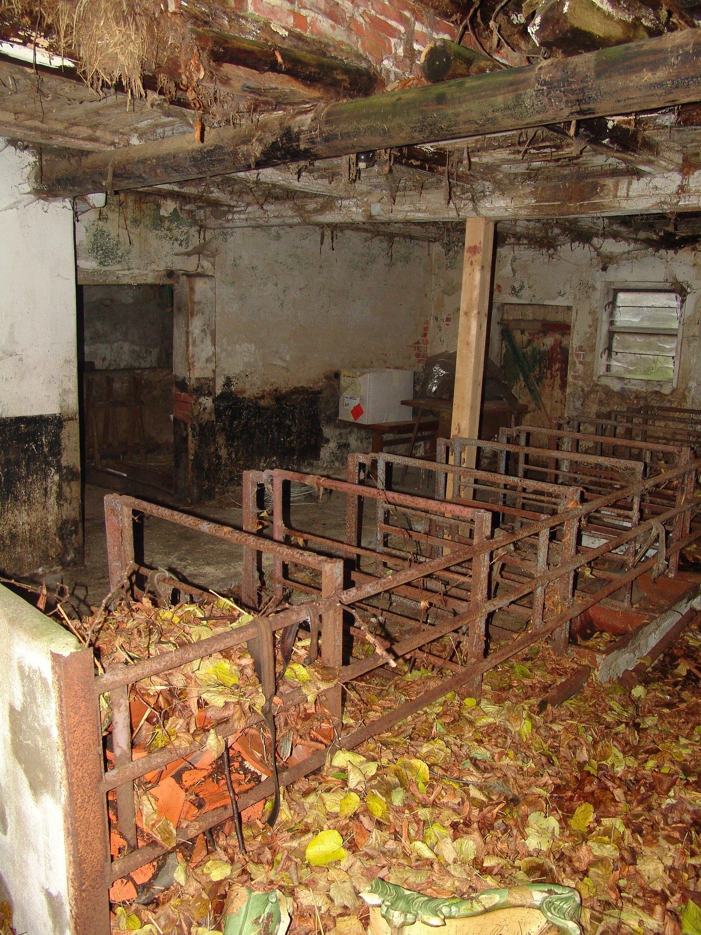 Kitchen blackened by soot after a fire